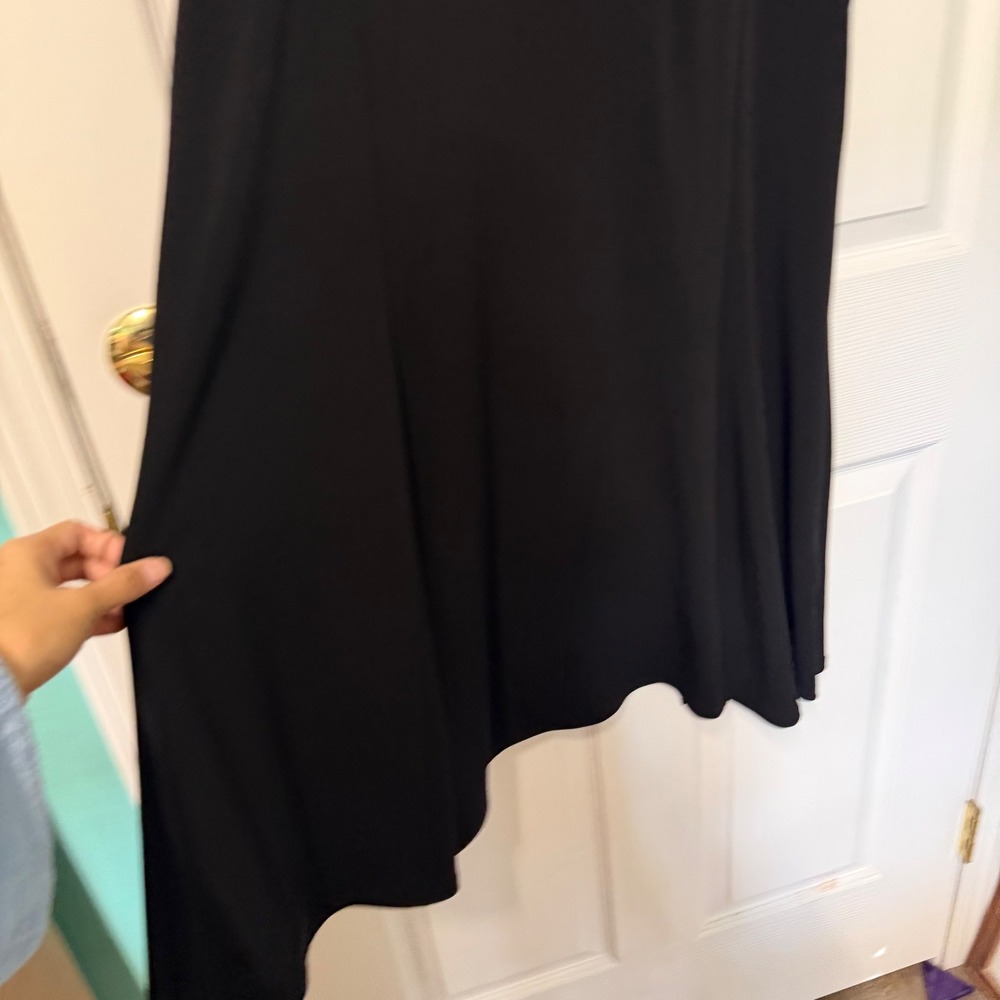 Susan Graver Dress Womens L Black A-Line Stretch Minimalist Lagenlook LBD Travel - Picture 6 of 13